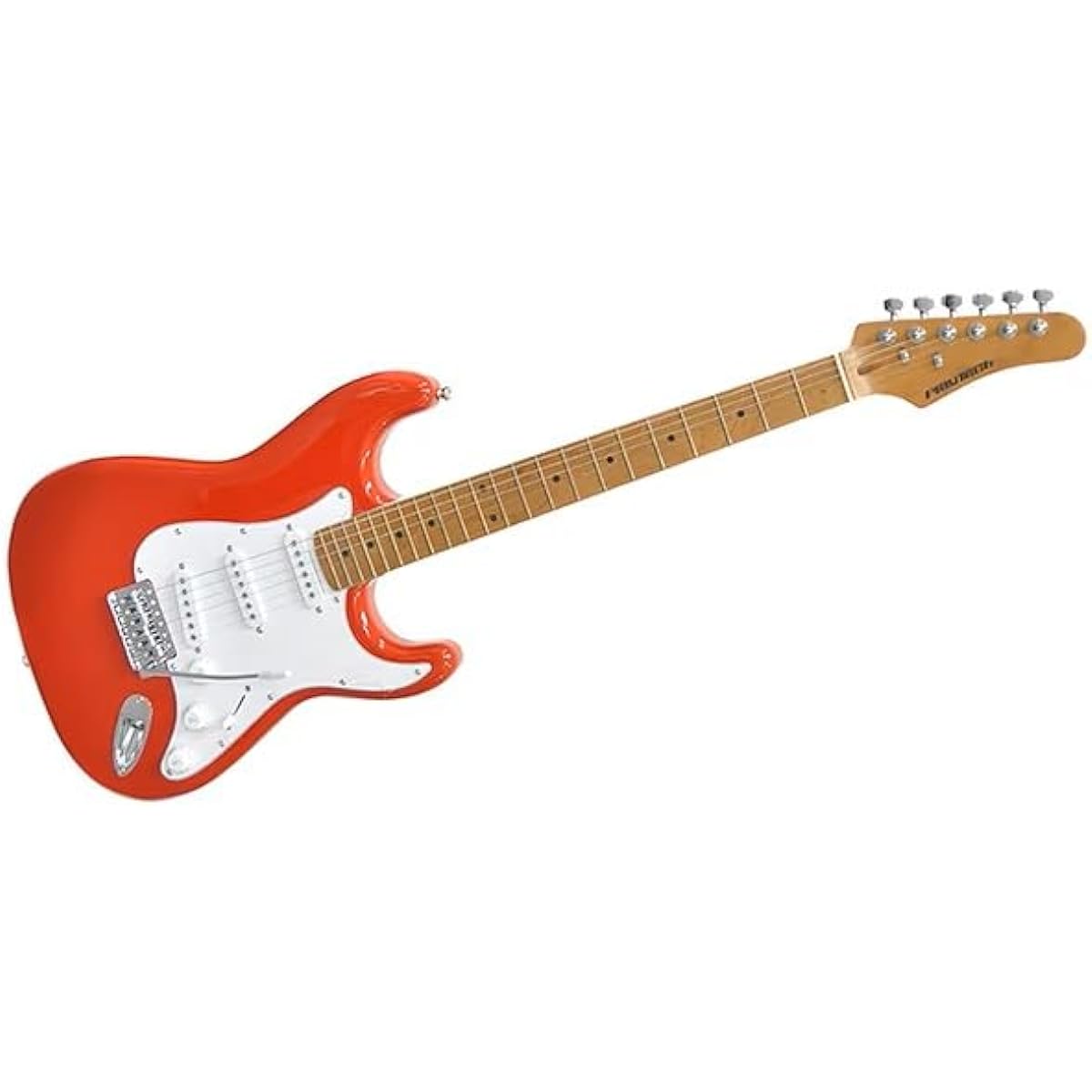 PLAYTECH Electric Guitar Strato Type Carbonized Maple Neck Red