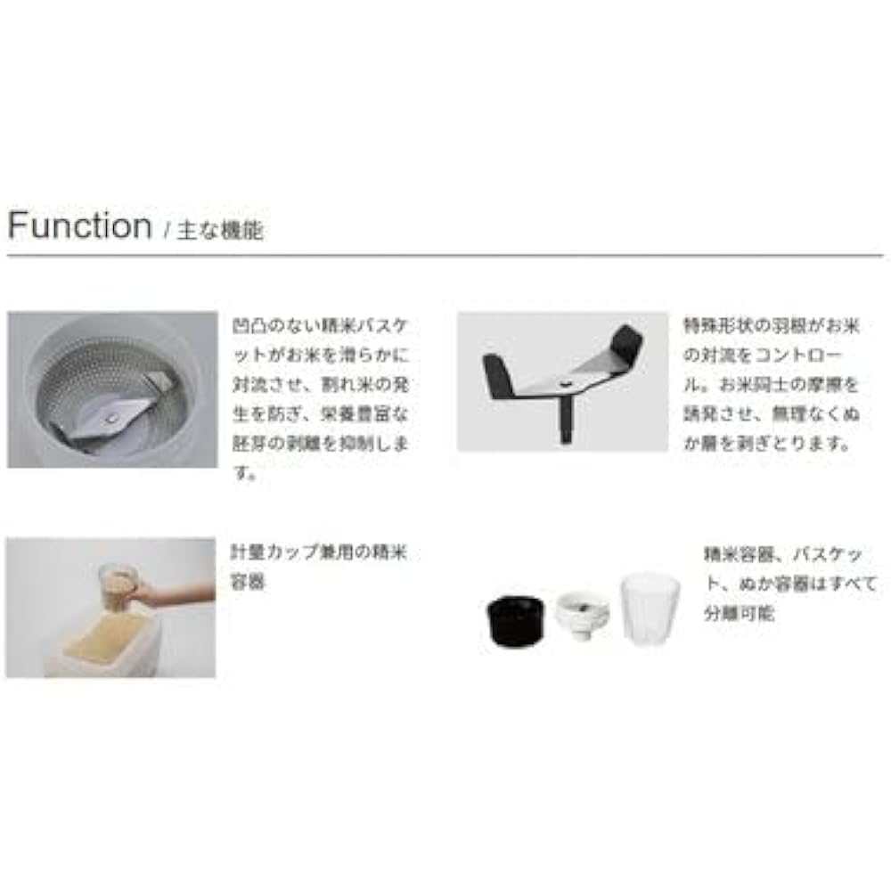 MK Seiko Small Rice Polishing Machine COPON SMH-201W White