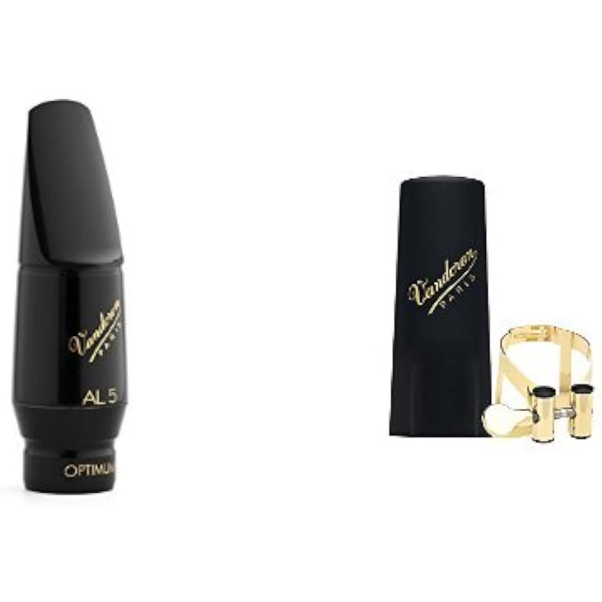 Vandoren Alto Saxophone Mouthpiece "Optimum AL4" & Ligature "Leather" Plastic Cap Set