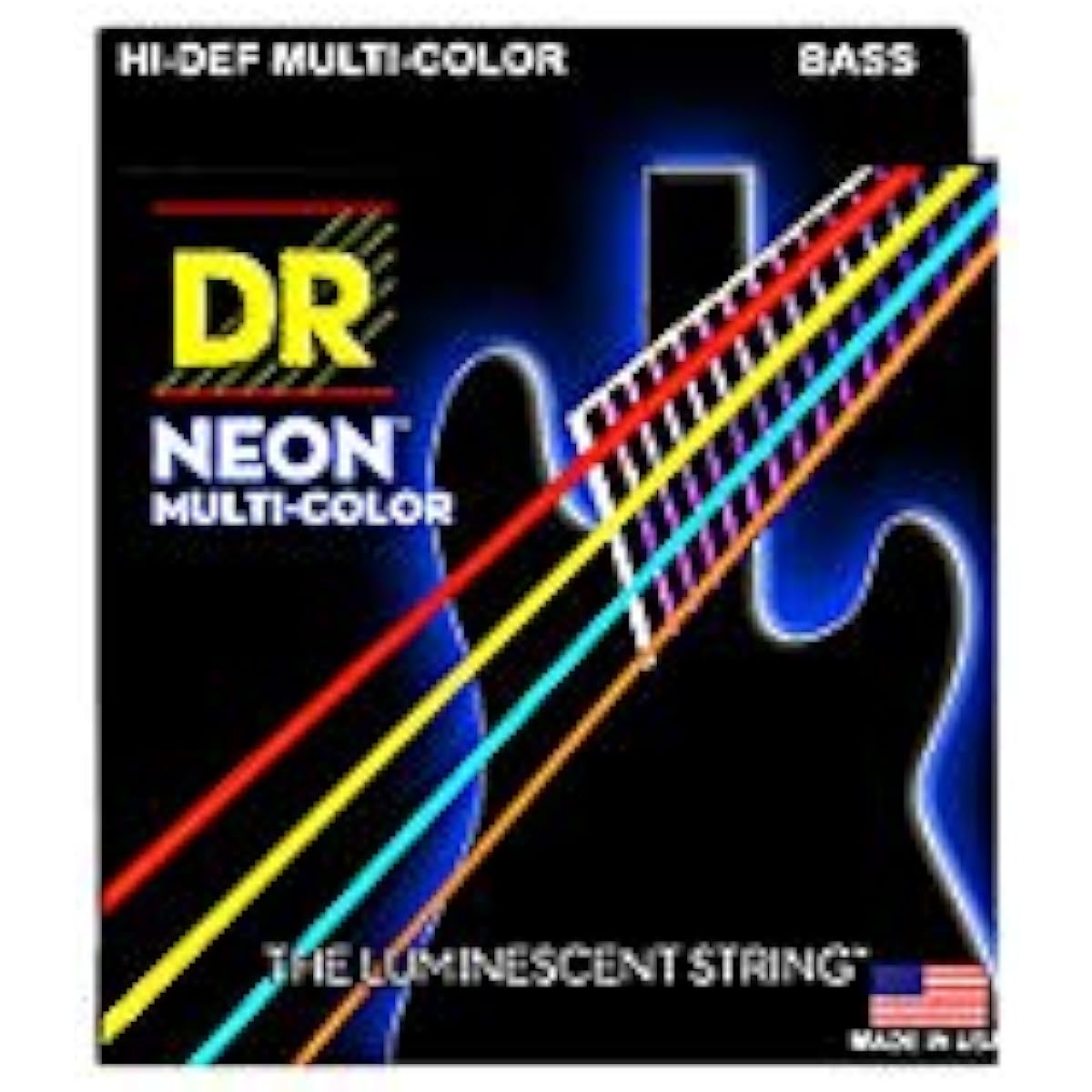 DR 5-string electric bass strings NMCB5-40 Hi-Def NEON MULTI-COLOR