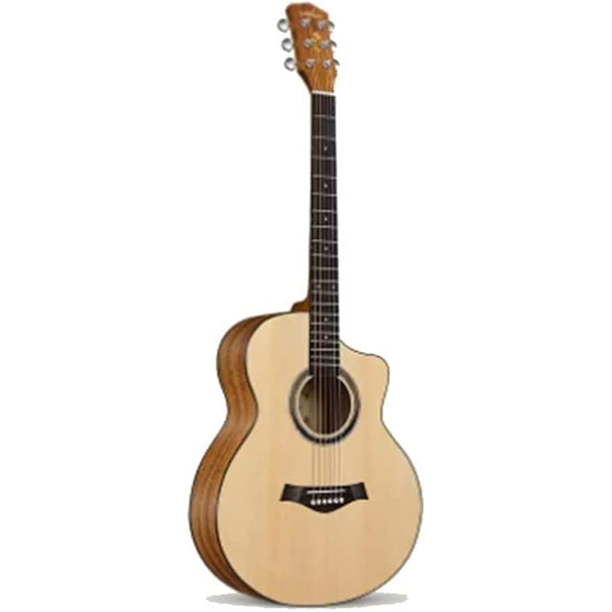 Acoustic guitar, single board guitar, beginner set, good lacquer work, free rubbing will not hurt your hands, beautiful and durable construction. For students, children and adults, native classical guitar (Color: A_41 inches)