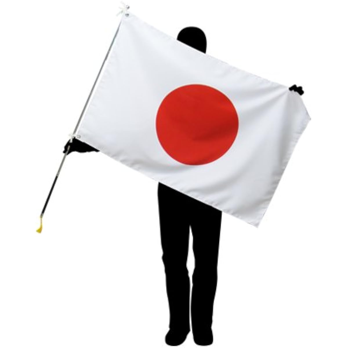 Support the Japan national team with this high-quality Tetoron flag, Hinomaru, 120cm extendable pole set and water-repellent finish [flag size 70 x 105cm] Made in Japan