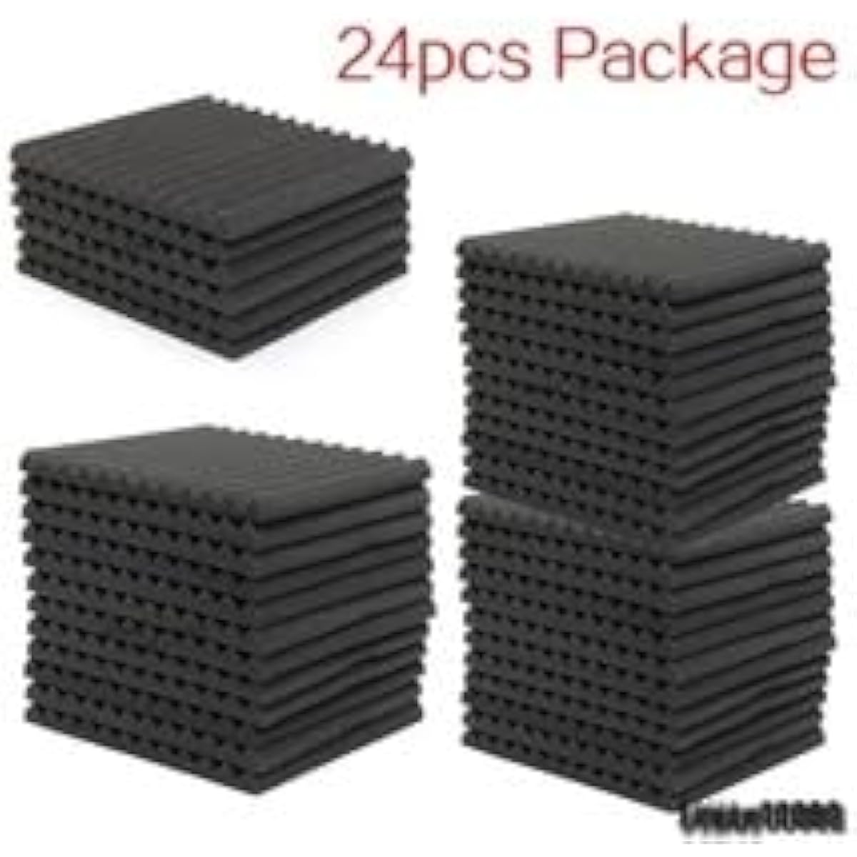 utr Soundproofing DIY Panel Soundproof Wall Sticker Studio Acoustic Absorption Music Kids Foam 300x300x25mm Set of 24