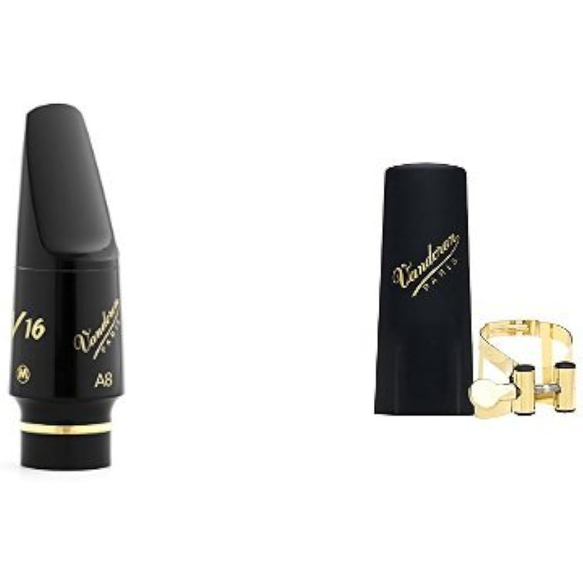 Vandoren Alto Saxophone Mouthpiece "V16 A5 M" & Ligature "Classic" Plastic Cap Set