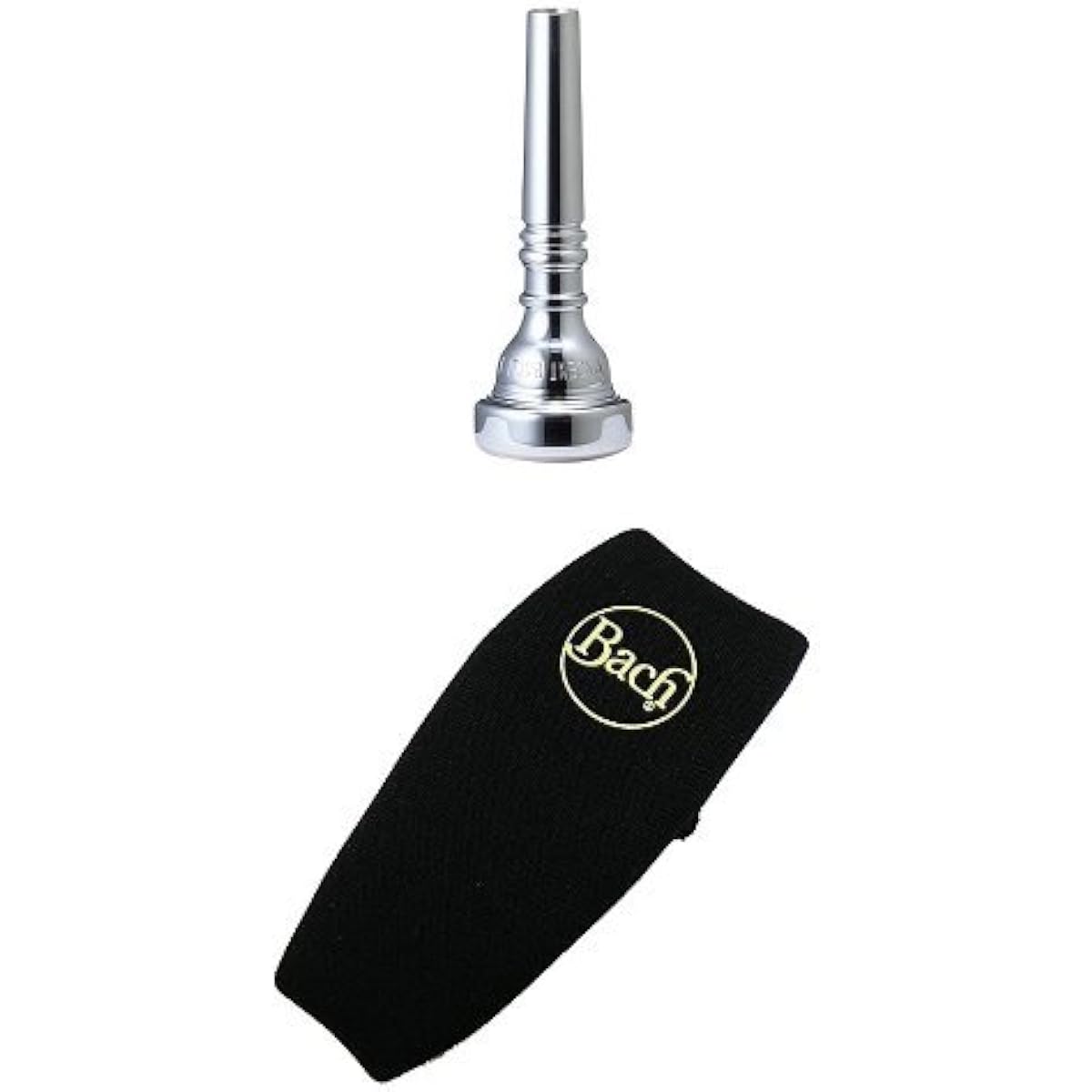 Bach Flugelhorn Mouthpiece 7C Silver Plated Finish & Neoprene Mouthpiece Pouch Set