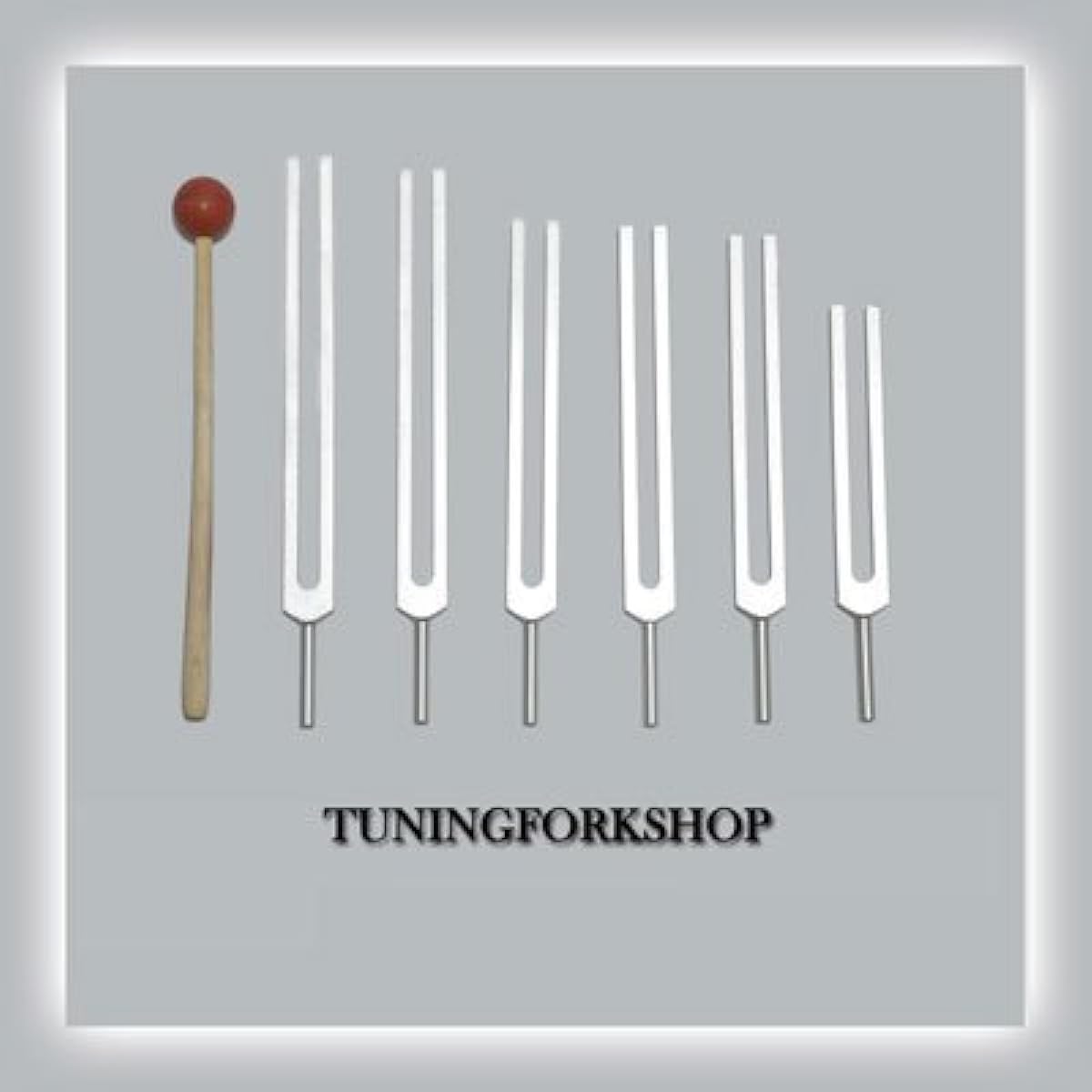 Tuningforkshop Solfeggio Tuning Fork 6 Pieces 528 Hz with Mallet + Pouch