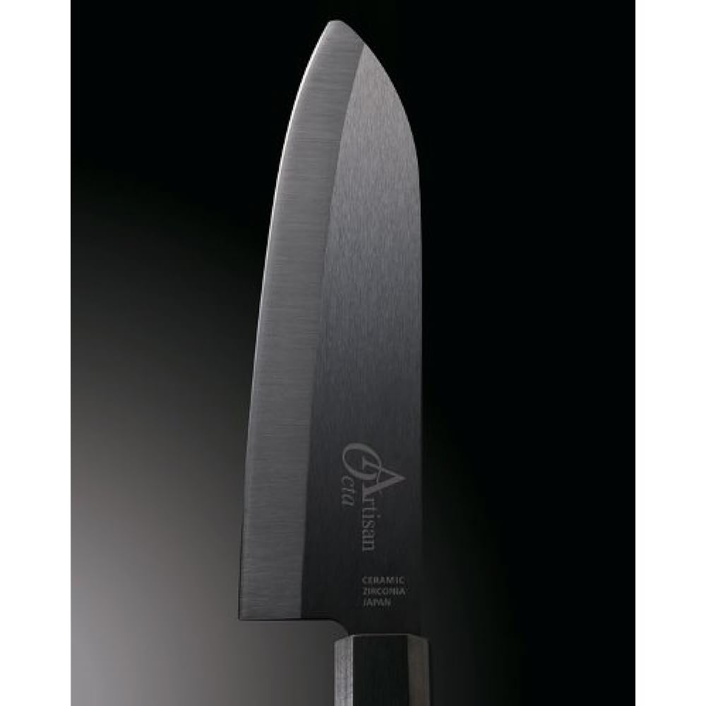 Tosa Knives Knife Artisan Santoku Knife Ceramic Octa Black 155mm