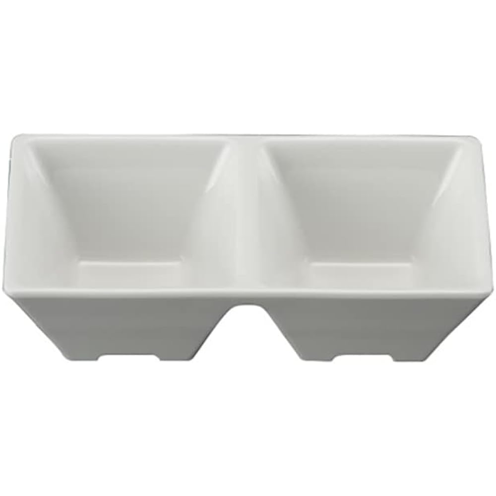 MARUKEI Double square small bowl 13.9 x 7 x H4.2cm 170ml White Made in Japan Break-resistant Dishwasher safe Stackable "Crysta" E139 IWD Set of 10 [Commercial use set]