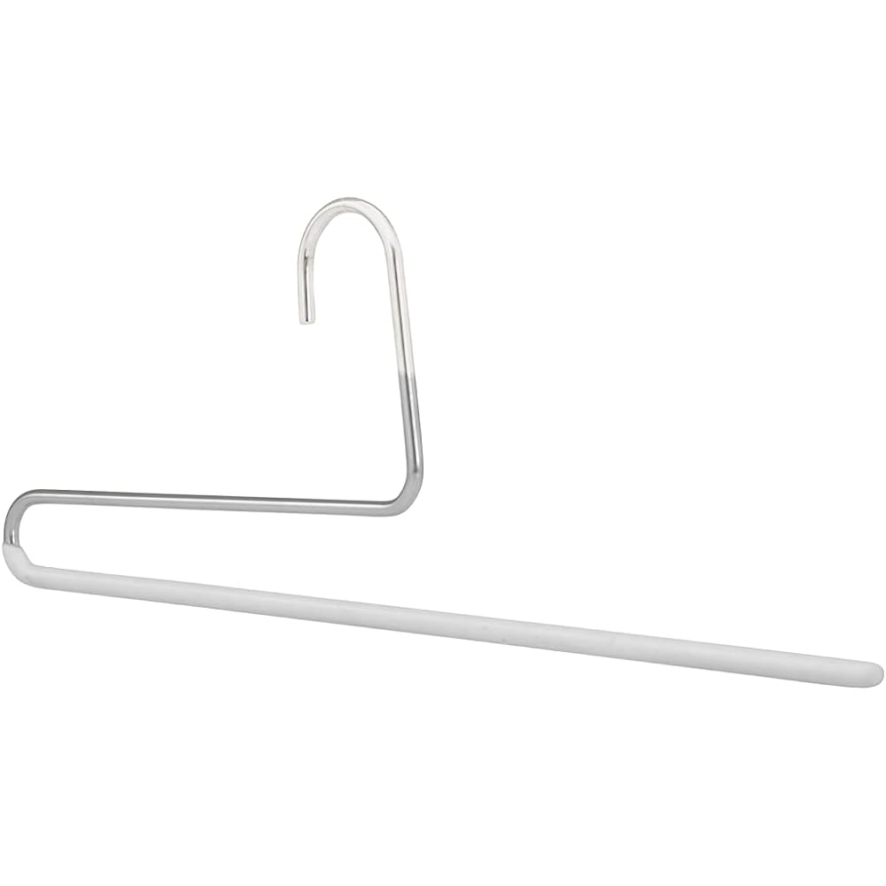 MAWA Pants Single Hanger [Set of 20, White] For Pants, Slim, Thin, Space Saving, Anti-Slip Coating, Perfect for Jeans, Pants, and Skirts, Durable Metal Hanger 35.0x12.5x0.8cm MA0212006-20