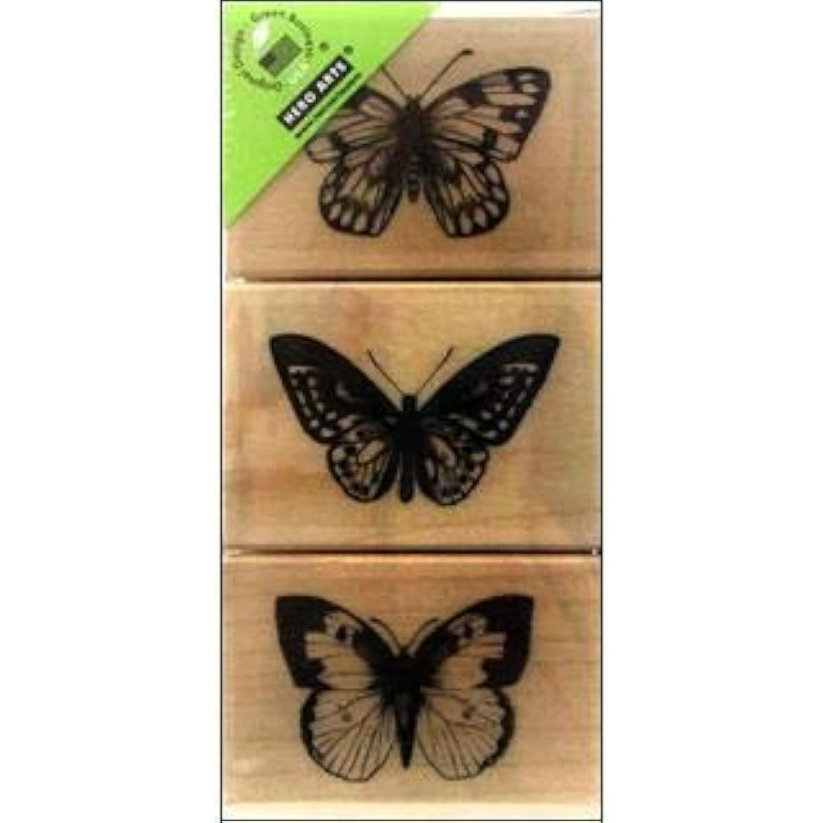 Hero Arts Woodblock Stamps, Set of 3 Artistic Butterflies