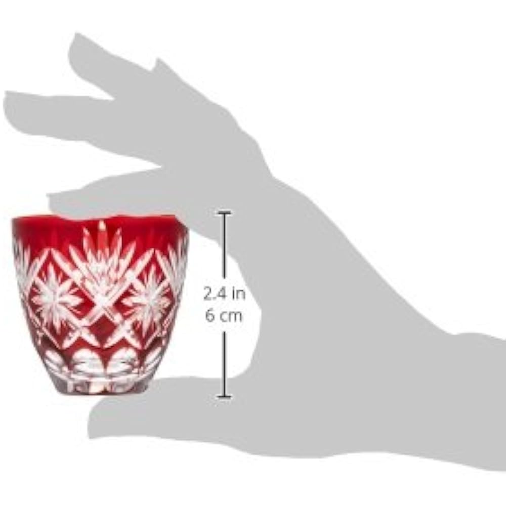 Tajima Glass Tajima Glass Edo Kiriko Hoshi Kiriko Glass Cup 75ml Red TG98-203-1R