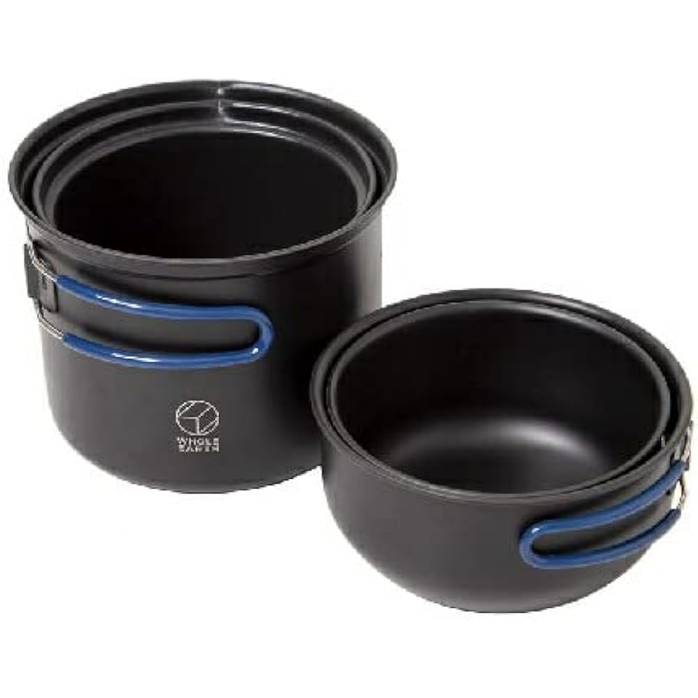 Whole Earth Outdoor Camping Cooker Set Pot Cup Aluminum Tableware NOMAD COOKER SET BK WE23DJ66 Black