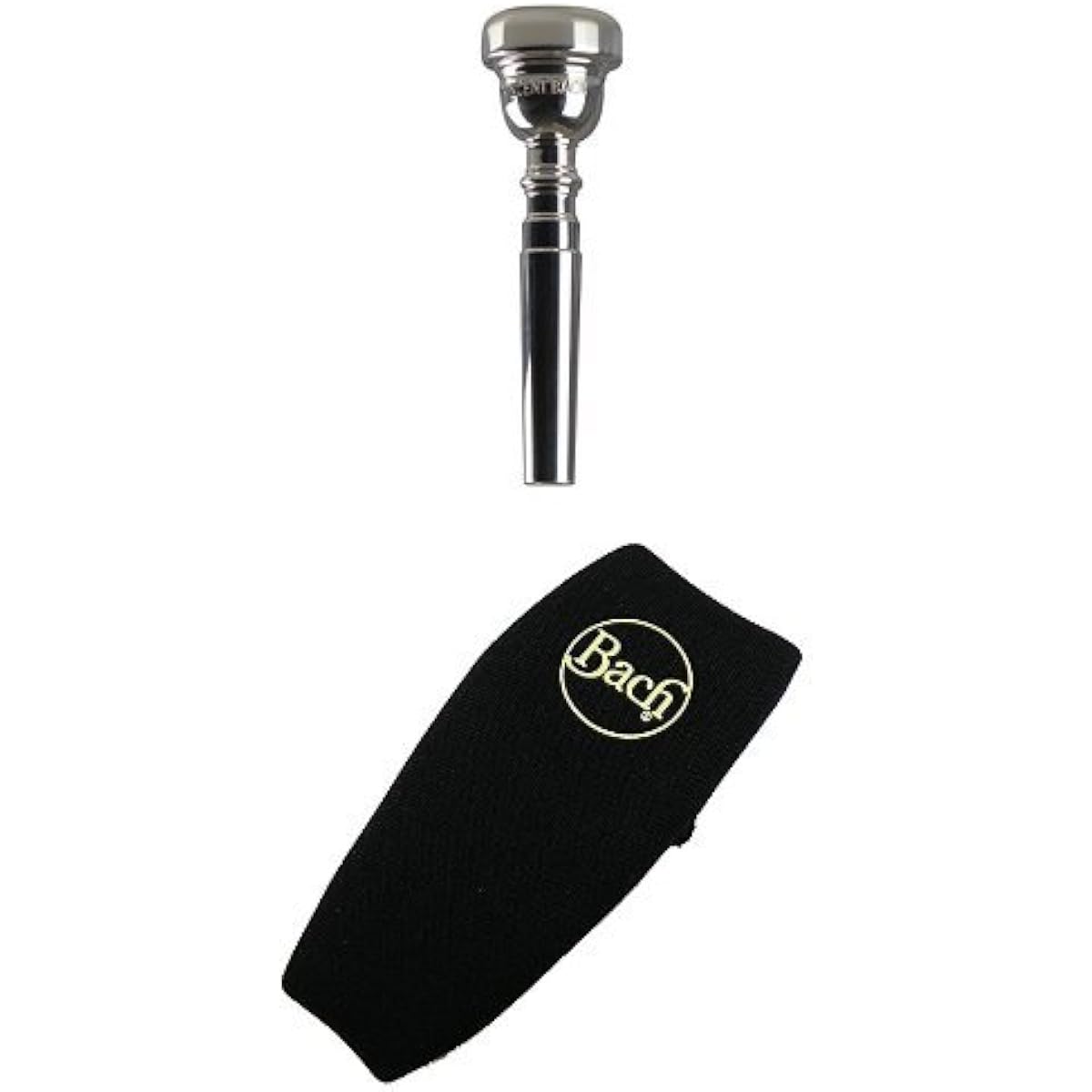 Bach Trumpet Mouthpiece 1C Silver Plated Finish & Neoprene Mouthpiece Pouch Set