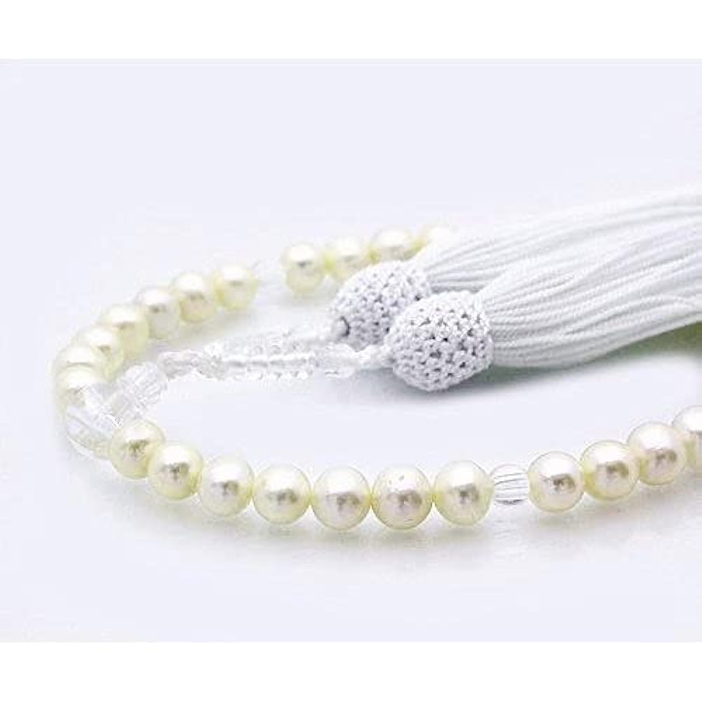 [enyapearl] Genuine pearl prayer beads/prayer beads 7.5mm to 8mm Freshwater pearls Comes with special case Cluster color white Can be used by all sects Pearl Prayer beads 7.5