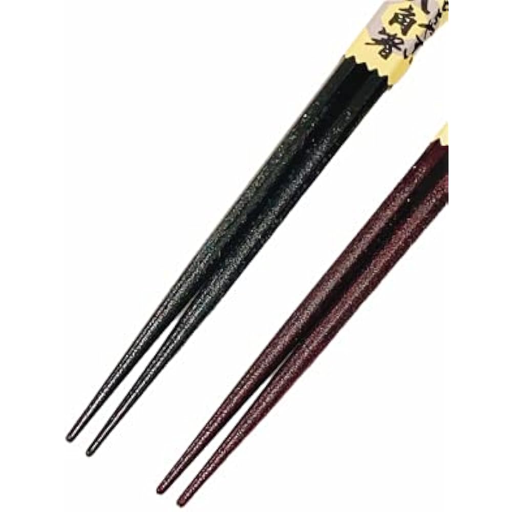 Couple chopsticks, Octagonal Sakura, Black, Red, Designed with paulownia box and wrapping, Gift for parents, Mother's Day, Father's Day, Dad, Mom [116]