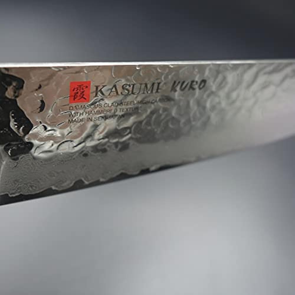 Kasumi KURO Santoku Knife 170mm Molybdenum Vanadium Steel Black Octagonal Laminated Reinforced Wood Sumikama SUMIKAMA