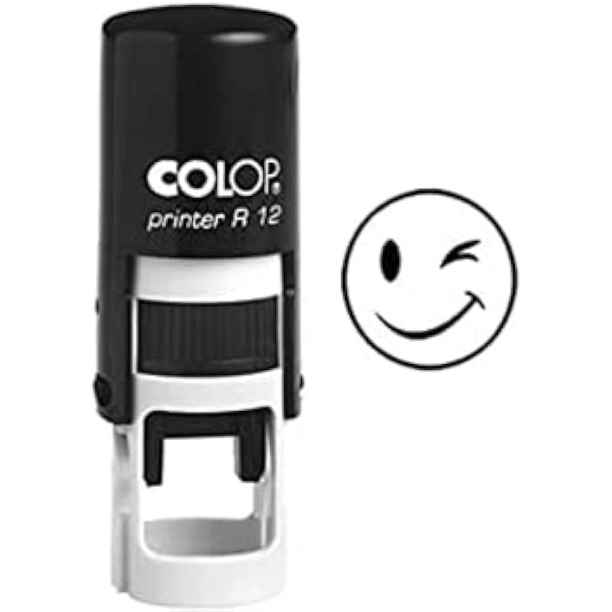 Wink Self Inking Stamp Colop Mini Round Decorative Teacher Stamp 12mm Black