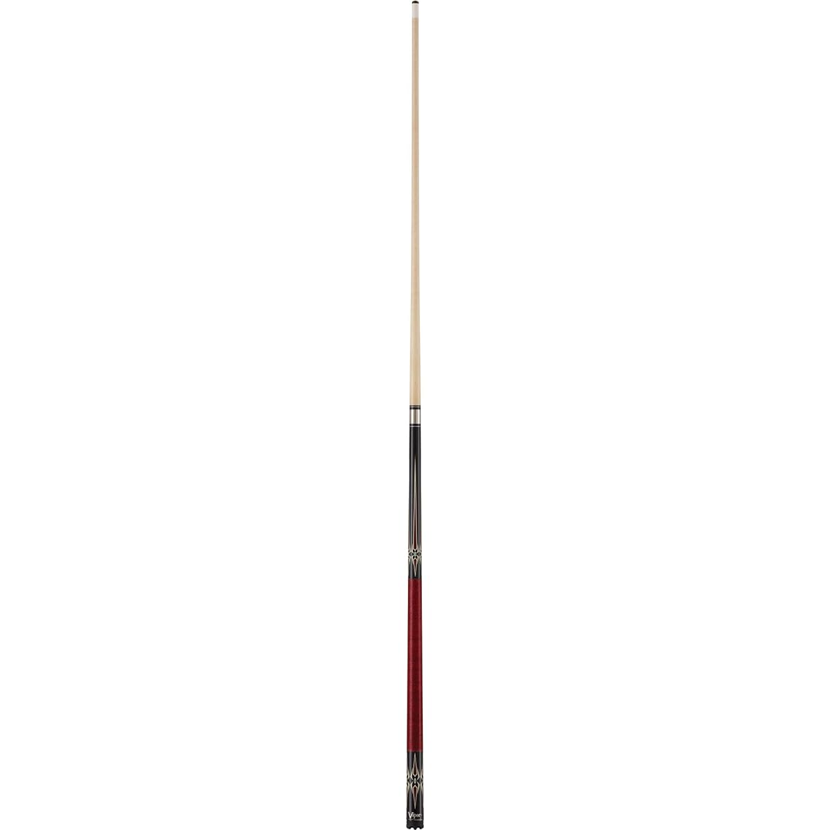 Viper Sinister 58" 2 Piece Billiard/Pool Cue, Black with Maroon/Cream Point