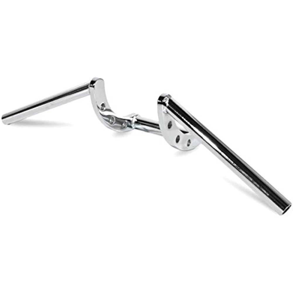 Krator Motorcycle Handlebar 1 Inch Chrome Steel Z Bar Style Bobber Cruiser Cafe Racer Bike