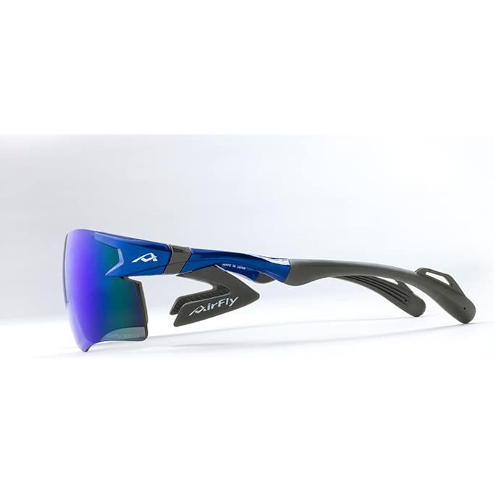 "Domestic regular product" AirFlay sports sunglasses without nose pads AF-301 WV series Frame color Blue Lens color Deep blue mirror Polarized lenses Visible light transmittance 10% Polarization degree 99% UV cut rate 99% or more Product number AF-301 C-