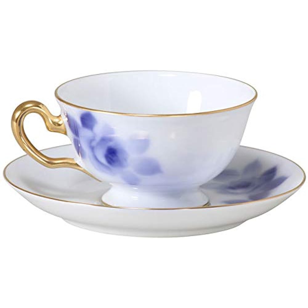 [Okura Toen Washi Paper Wrapping] Blue Rose Cup & Saucer 8011/6C