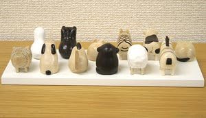 Wood carving animal interior wood set [T-Lab]