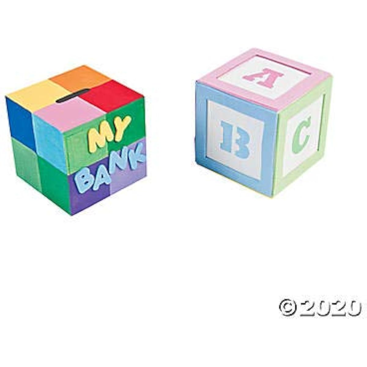 DIY Unfinished Wooden Block Bank - Make 12 Pieces - Crafts for Kids and Fun Home Activities