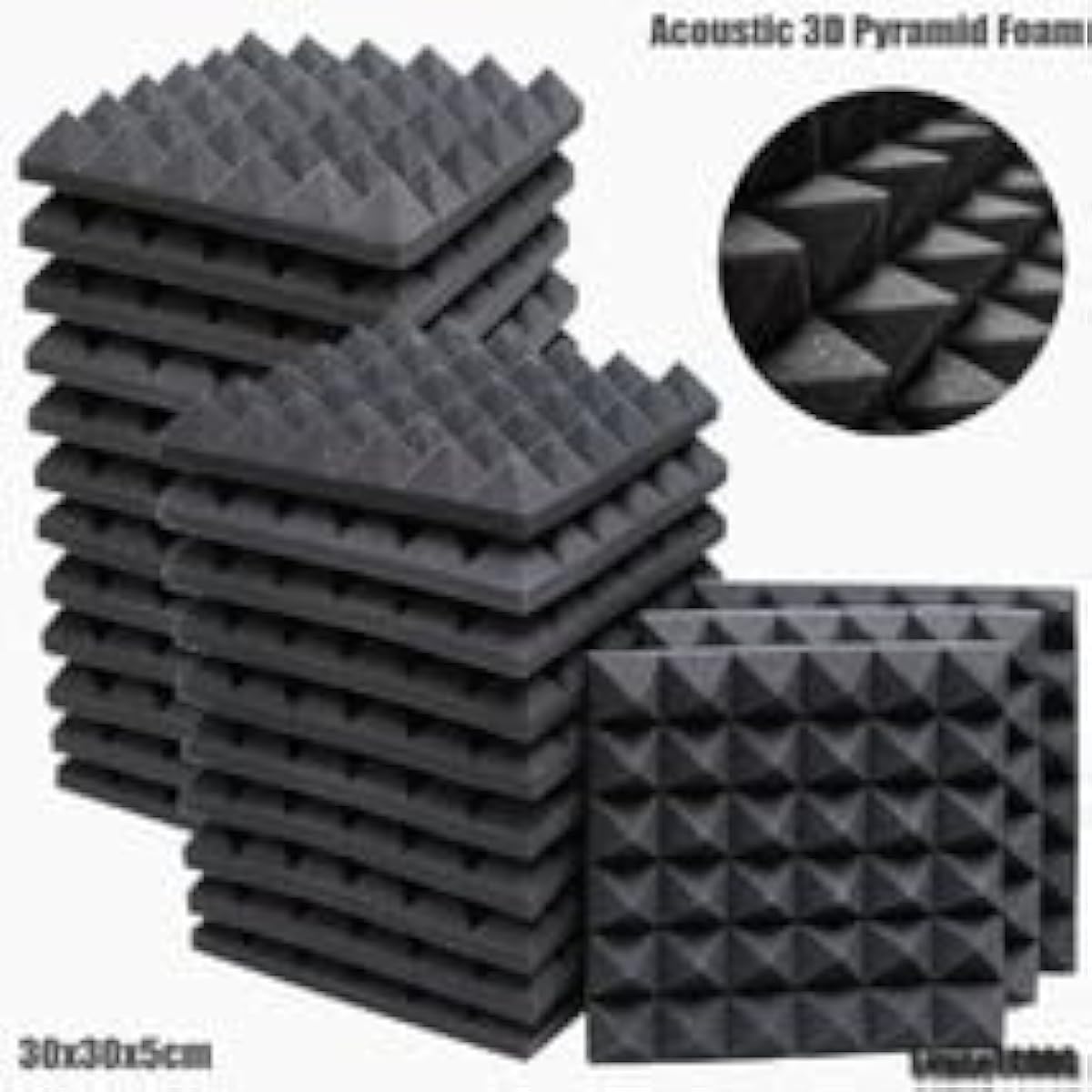 utr Soundproofing Sound Absorbing Material DIY Panel Soundproof Wall Sticker Studio Acoustic Absorption Music Kids Foam 300x300x50mm Set of 12