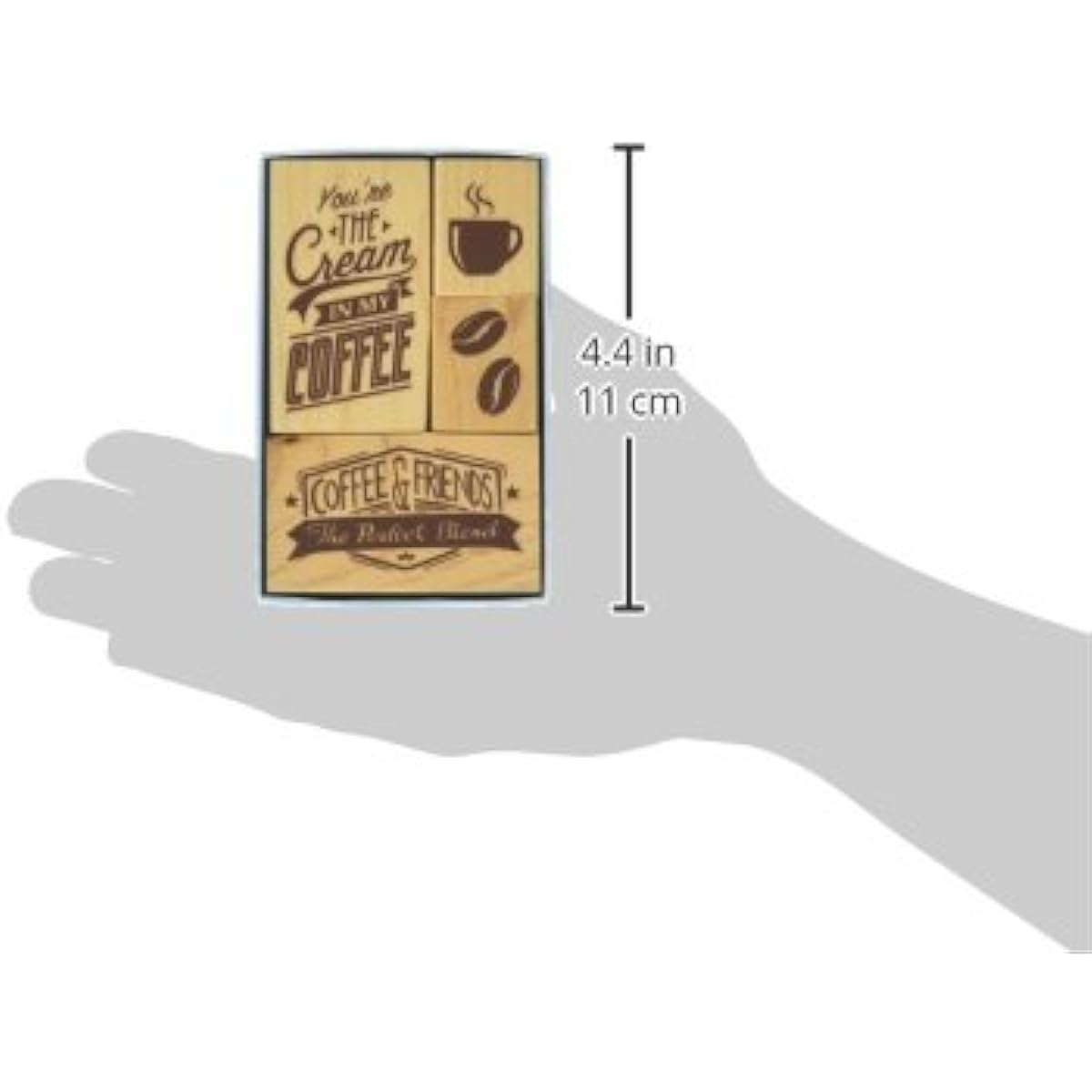 Inkadinkado Coffee Mounted Rubber Stamp Set of 4
