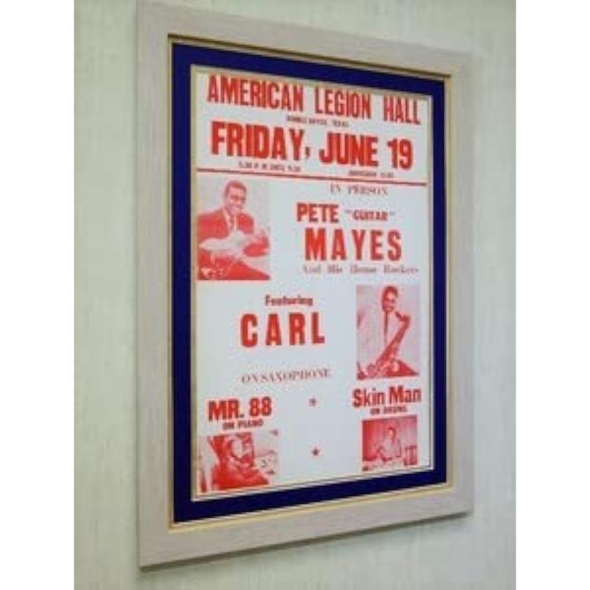Pete Mayes Live Poster Framed Pate Mayes T-Bone Walker Texas Blues Guitar Carl Mr. 88 Blues Live Vintage Blues