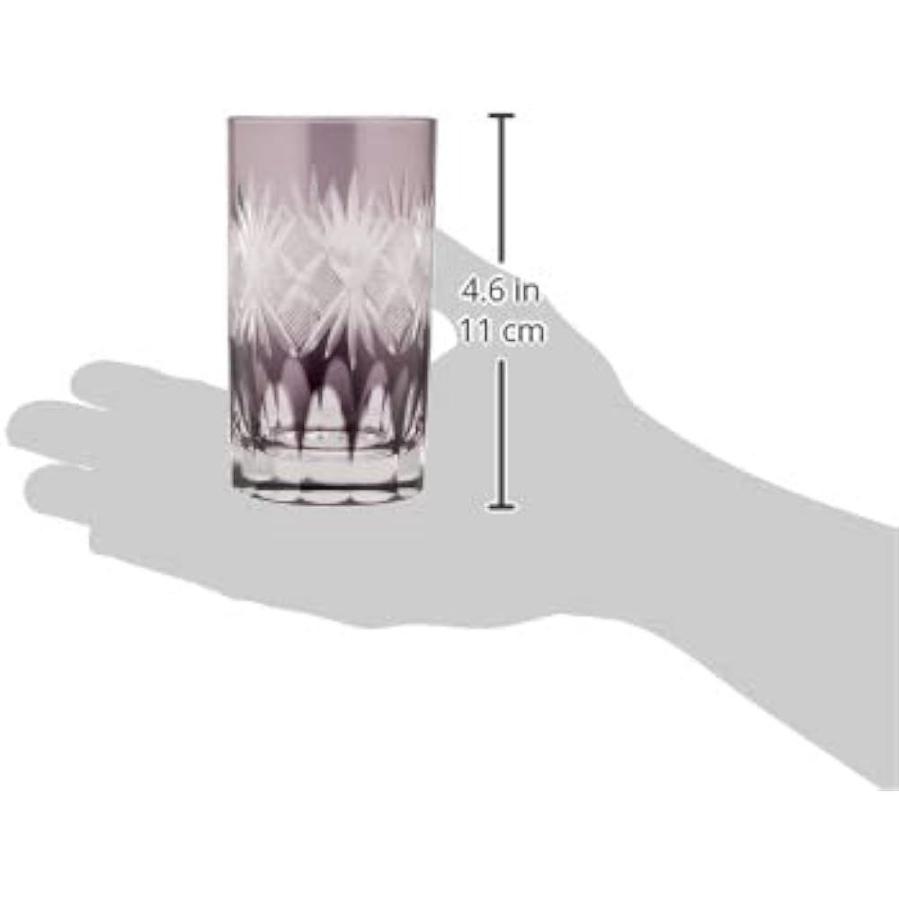 Tajima Glass Edo Purple Kiriko Tumbler/Uoko Kiriko Purple