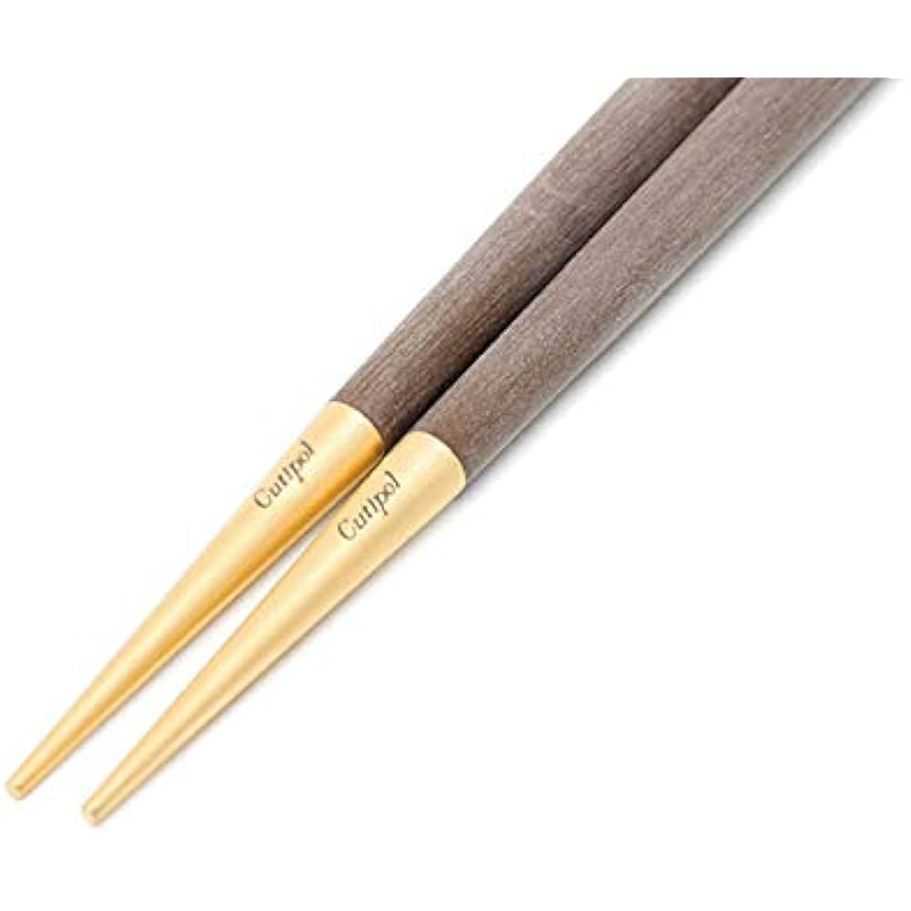 Cutipol GOA Brown Gold Chopsticks + Chopstick Rest Set G029BGB