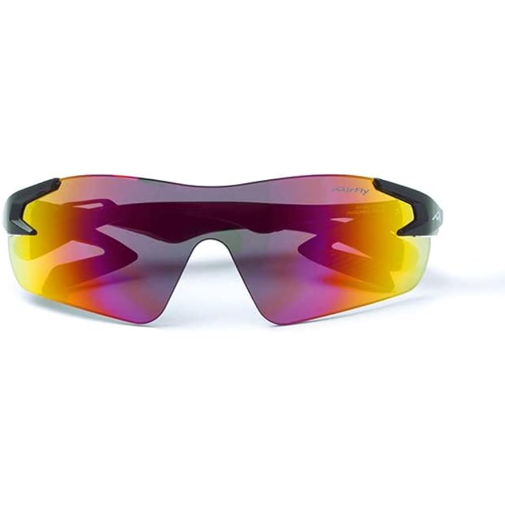 "Domestic regular product" AirFlay sports sunglasses without nose pad AF-301L series Frame color Black Lens color Purple gold mirror Visible light transmittance 14% UV cut rate 99% or more Product number AF-301 C-3L
