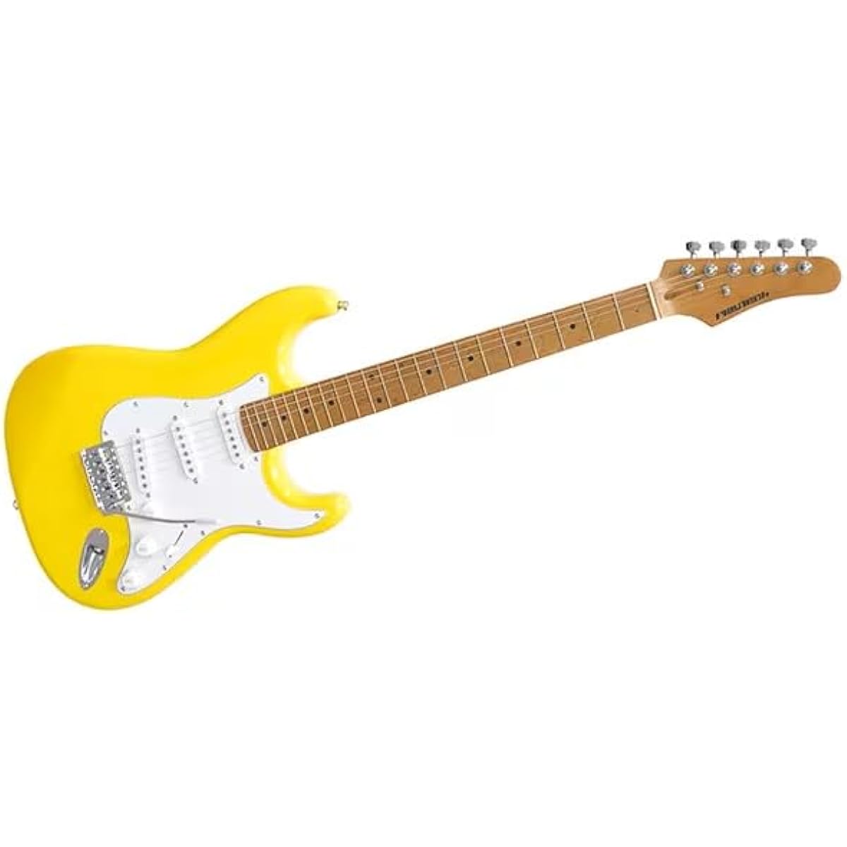 PLAYTECH Electric Guitar Stratocaster Type Carbonized Maple Neck Yellow