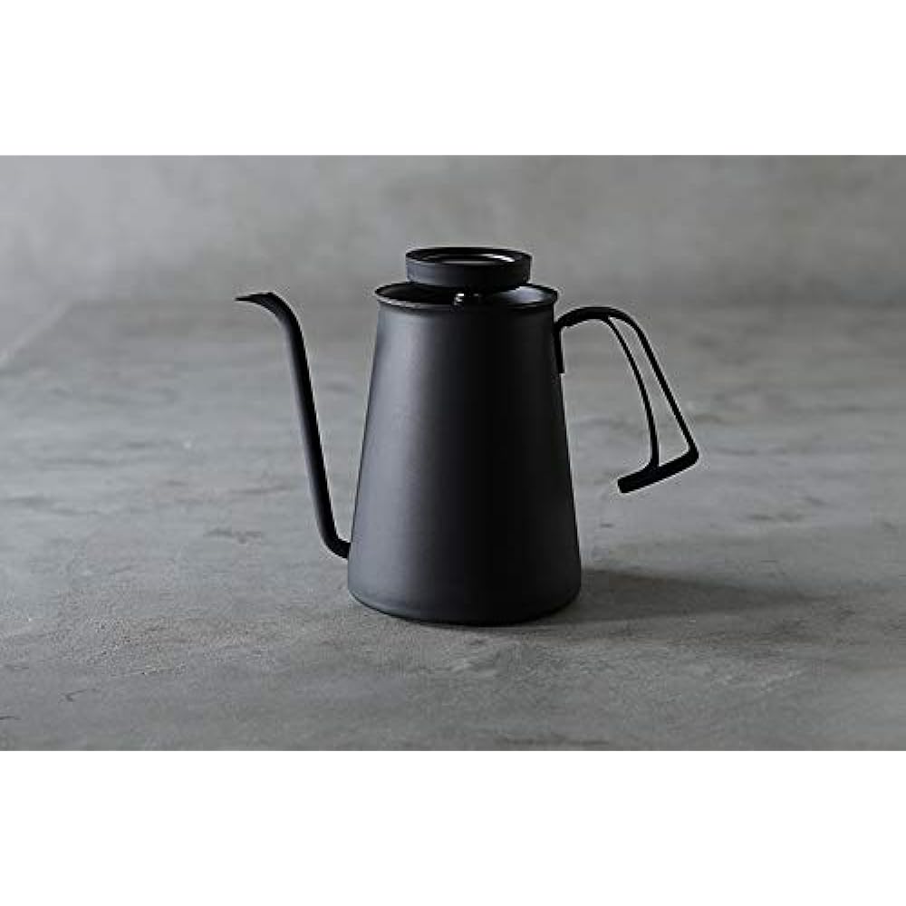Coffee Kettle Matte Black & Leather Cover (Coffee Kettle Matte Black with dedicated leather cover) [Niigata/Tsubame-Sanjo] [Beasty Coffee] A dedicated leather cover for the kettle and kettle handle, with a focus on spout thickness and tip shape that are
