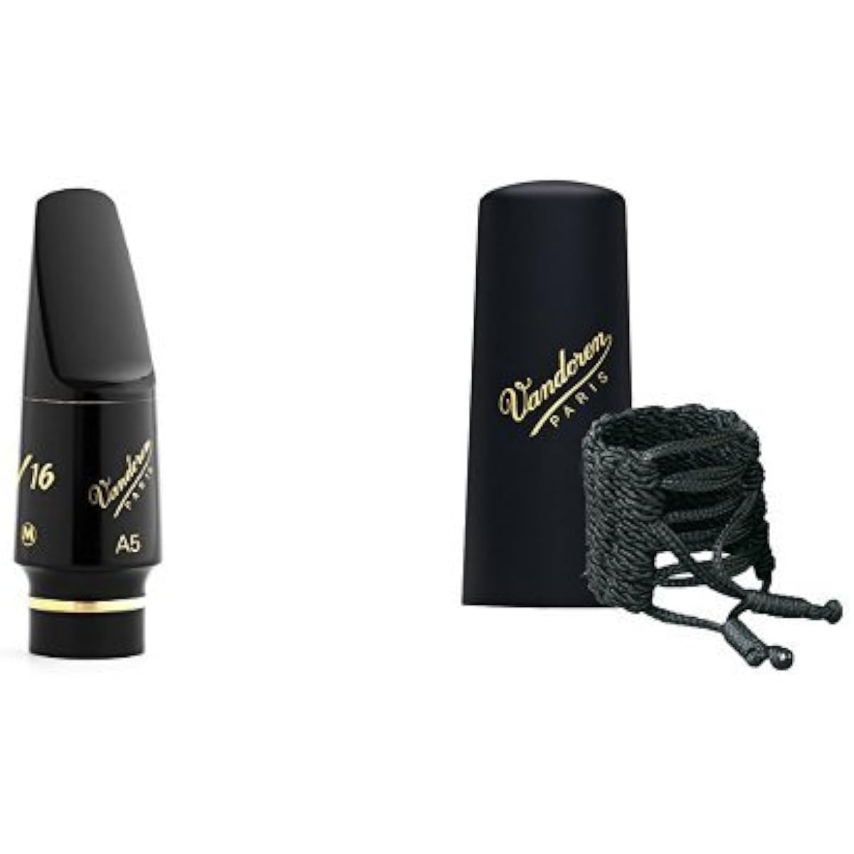 Vandoren Alto Saxophone Mouthpiece "V16 A5 M" & Ligature "Classic" Plastic Cap Set