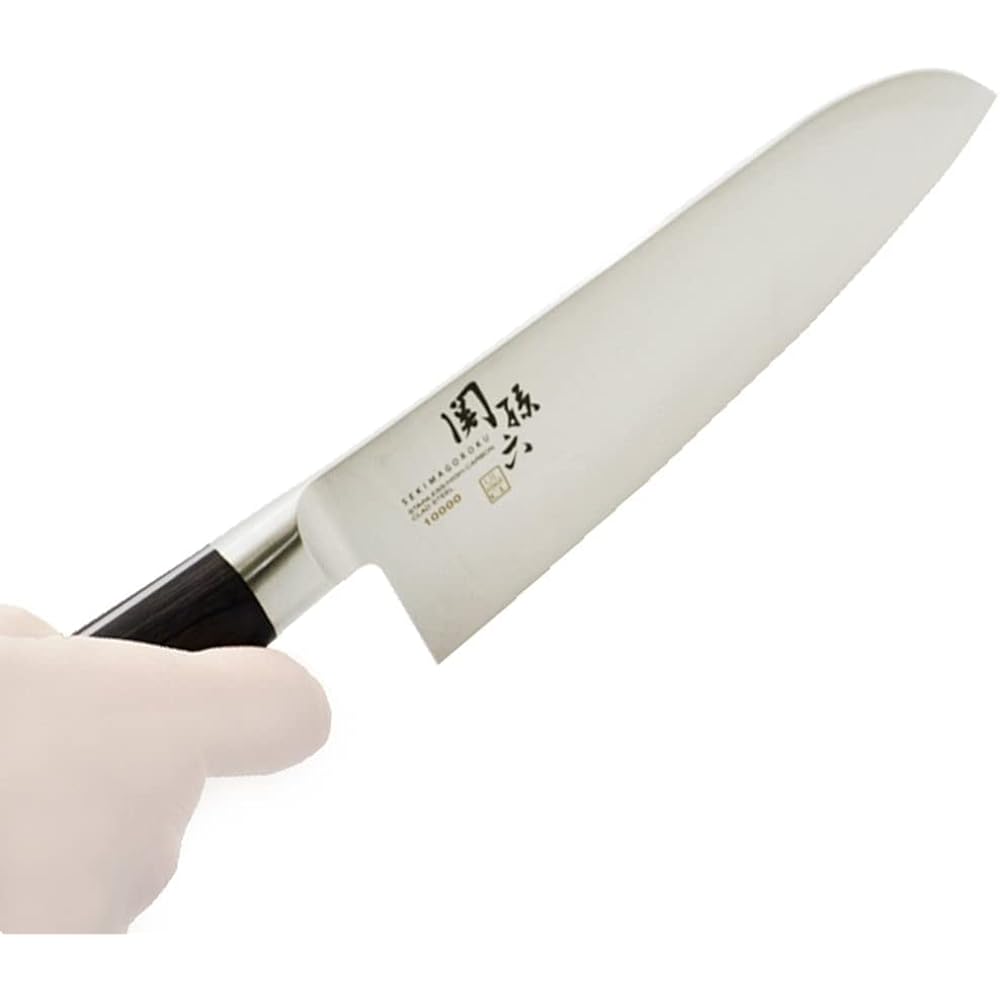 Kai KAI Seki Magoroku Santoku Knife 165mm Right-handed/Left-handed Dual Use 10000CC Antibacterial Cutting Board LL Plastic White 2-piece Set