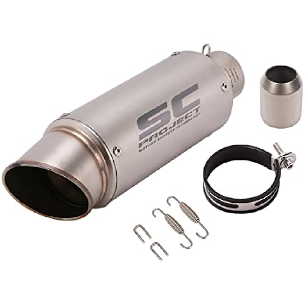 Bike Silencer Slip-on Muffler Bike Muffler Inlet 60.5mm Universal Length 300mm Body Diameter 89mm