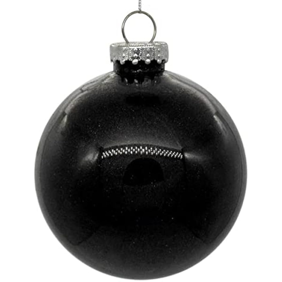 Vickerman 4" Clear Ball Christmas Ornament with Black Glitter Interior This item contains 6 ornaments.