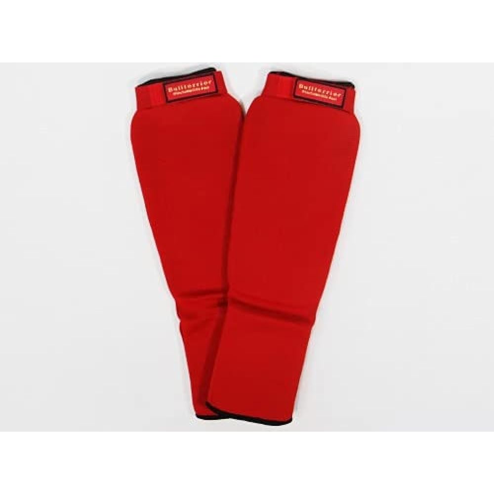 BULL TERRIER Leg Supporter Red/Bull Terrier Leg Guards Shin Guard Leg Guard Protector Protective Equipment Cotton Mixed Martial Arts Kickboxing MMA Karate