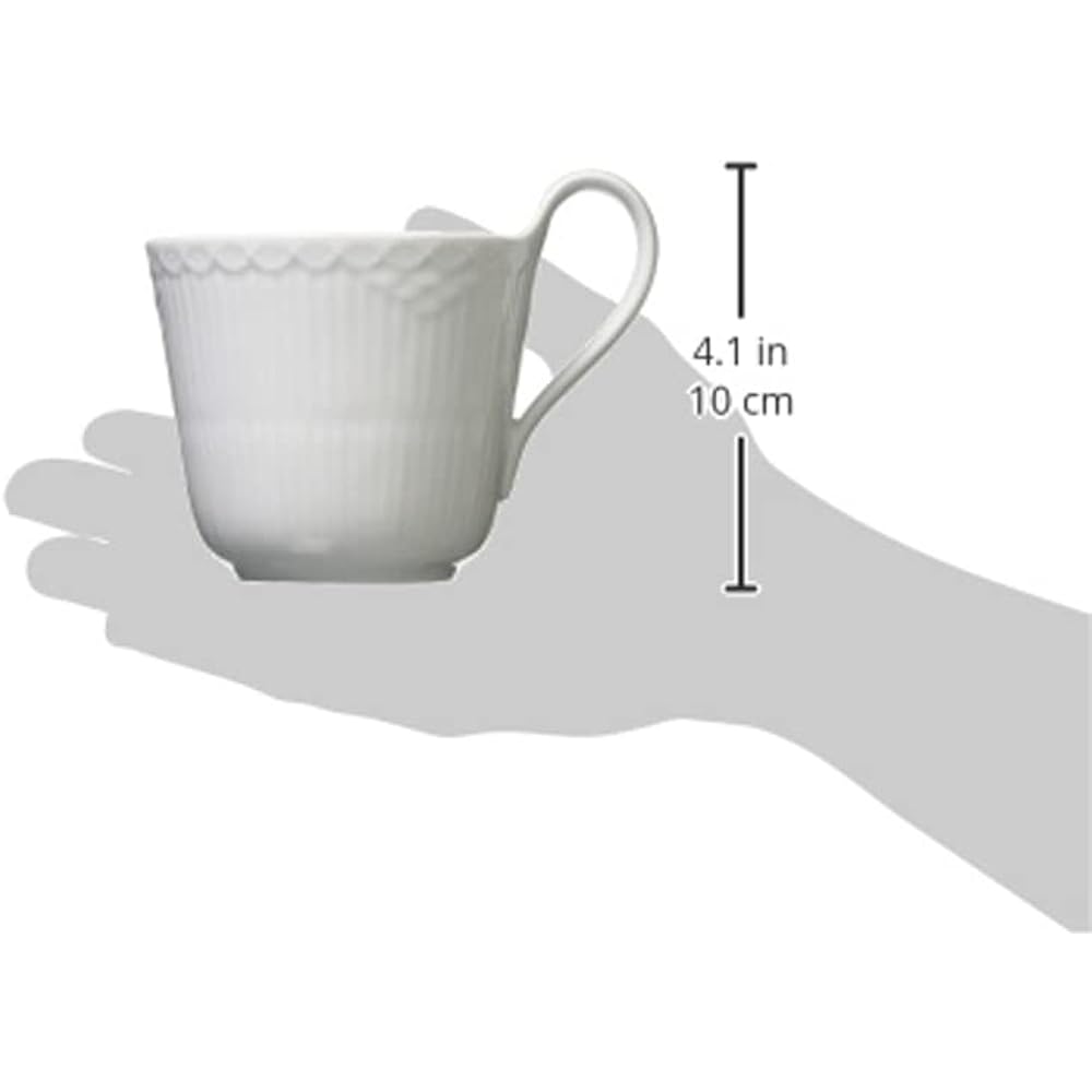 [Regular Imported Product] Royal Copenhagen White Fluted Half Lace High Handle Mug 330ml Wedding Gift 1026446