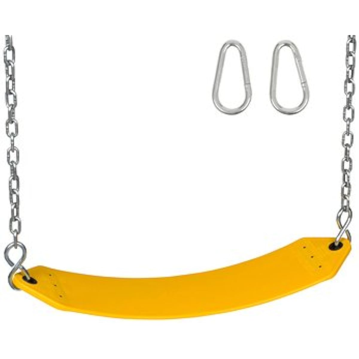Swing Set Stuff Residential Belt Swing Seat with Chain and Hook and SSS Logo Sticker Yellow SSS-0126-P