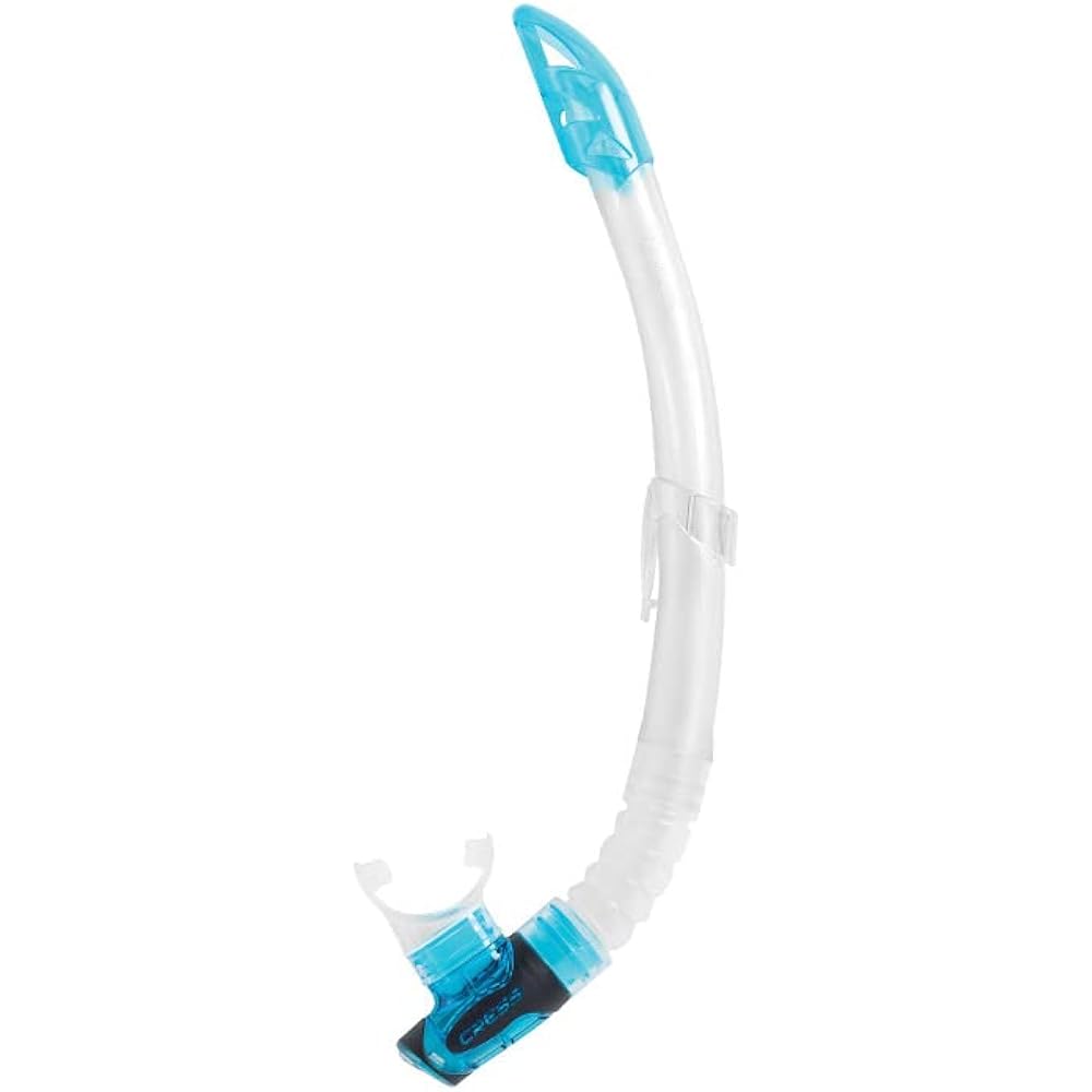 CRESSI Scuba Snorkeling Snorkel [GAMMA] Splash Guard Soft Silicone Mouthpiece with Drain Valve [Genuine Product]