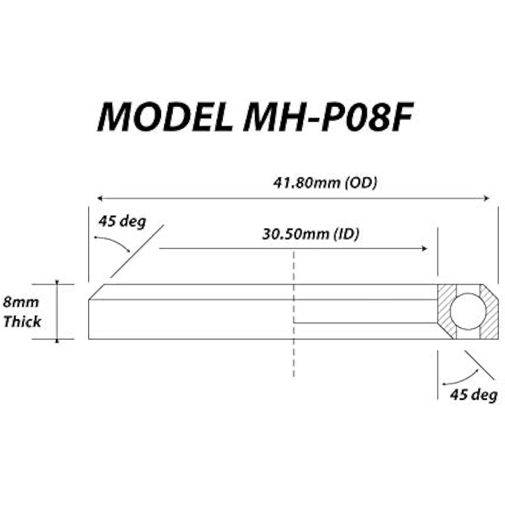 [NBBB Your Bicycle Bearing Warehouse] MH-P08F TH870E MR121 160-1647 1-1/8“ Headset Bearing Bicycle Bearing 30.5×41.8×8 45°/45° Set of 2 K845H8F