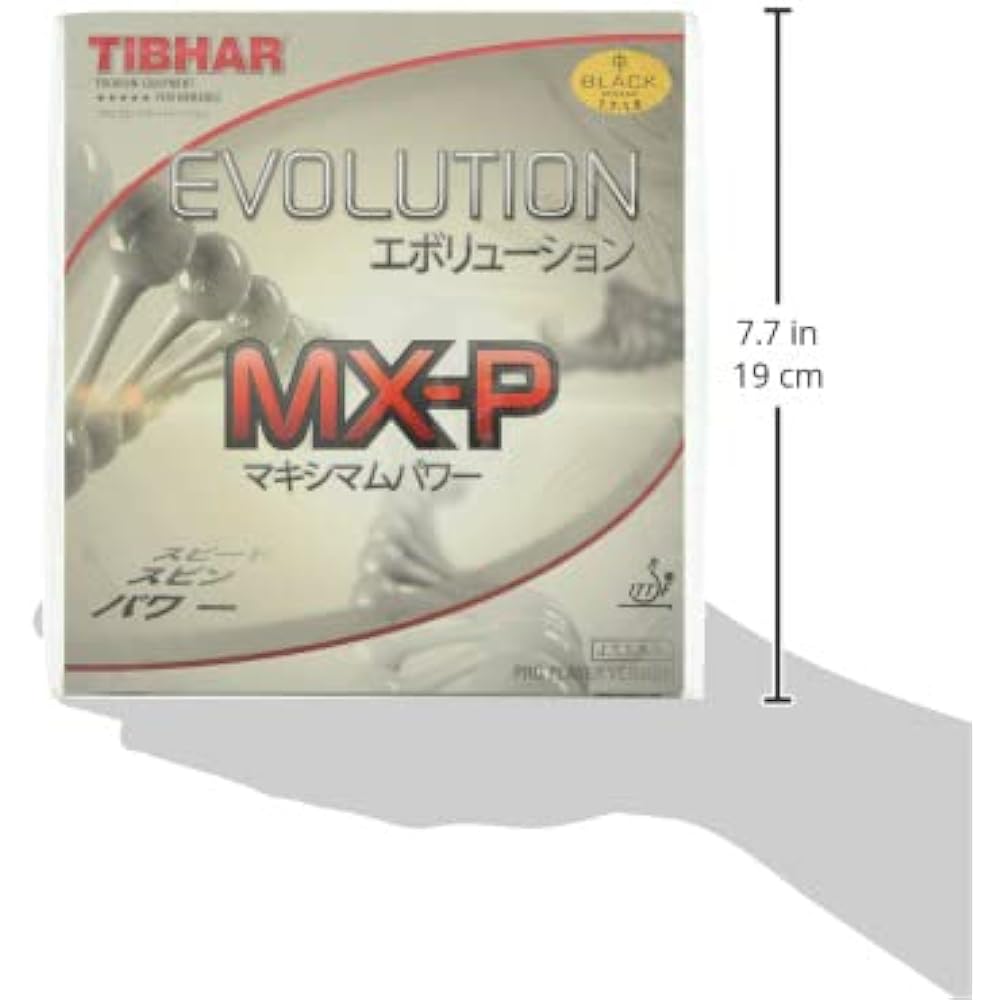 TIBHAR Table Tennis Rubber Evolution MX-P Rotating High Tension BT146153 Black 1.9