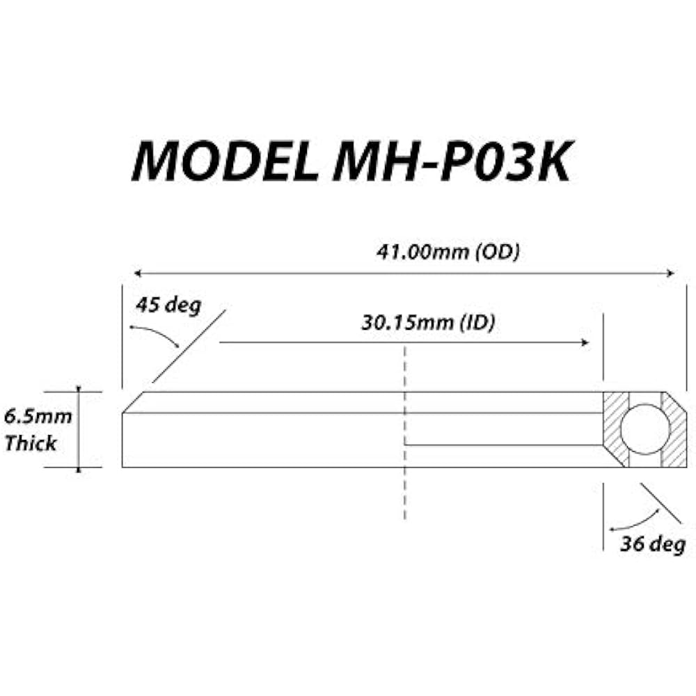 [NBBB Your Bicycle Bearing Warehouse] MH-P03K TH-873 MR122 MR054 1-1/8“ Headset Bearing Bicycle Bearing 30.15×41.0×6.5 36°/45° Set of 2 K336