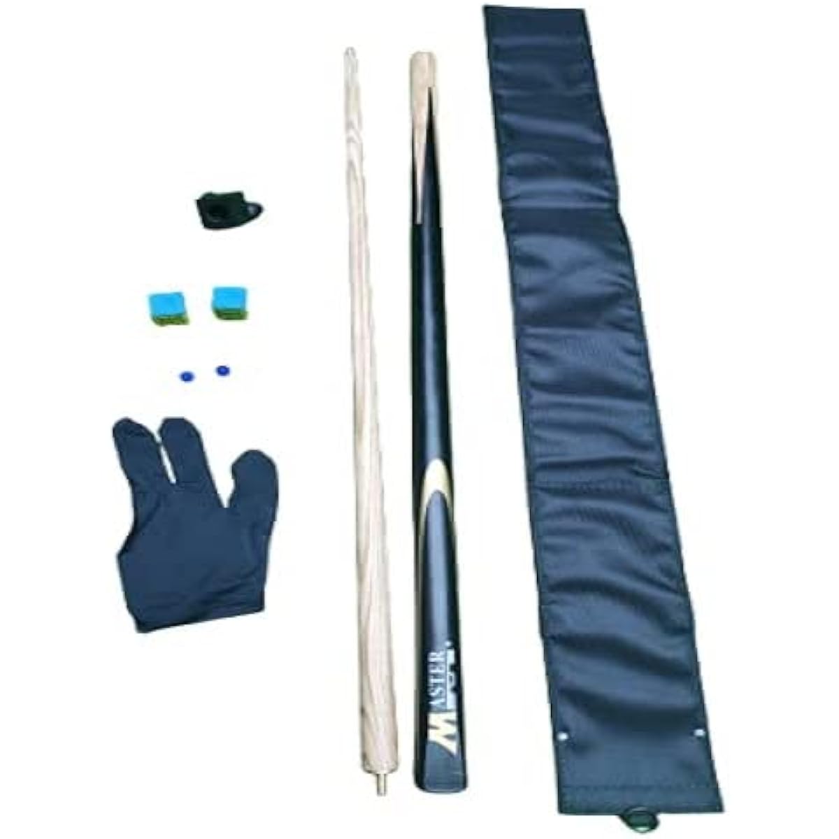 Laxmi Ganesh Billiard Ash Wood Half Normal Joint by John Paris Polished Snooker N Pool Cue with Cover, Glove, Chalk Holder, 2 Chips, 2 Chalk (Multicolor)