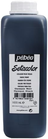 Pebeo Fabric paint Setacolor opaque color that can be painted on dark colored fabrics Large capacity 1L NO. 19 black rake