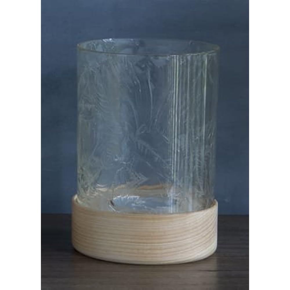 Hirota Glass Ornament/Object Ancient Color Diameter 8 x Height 9.5cm Yoshiyama Hundred Views Candle Stand Glue Glass Frost GY-3