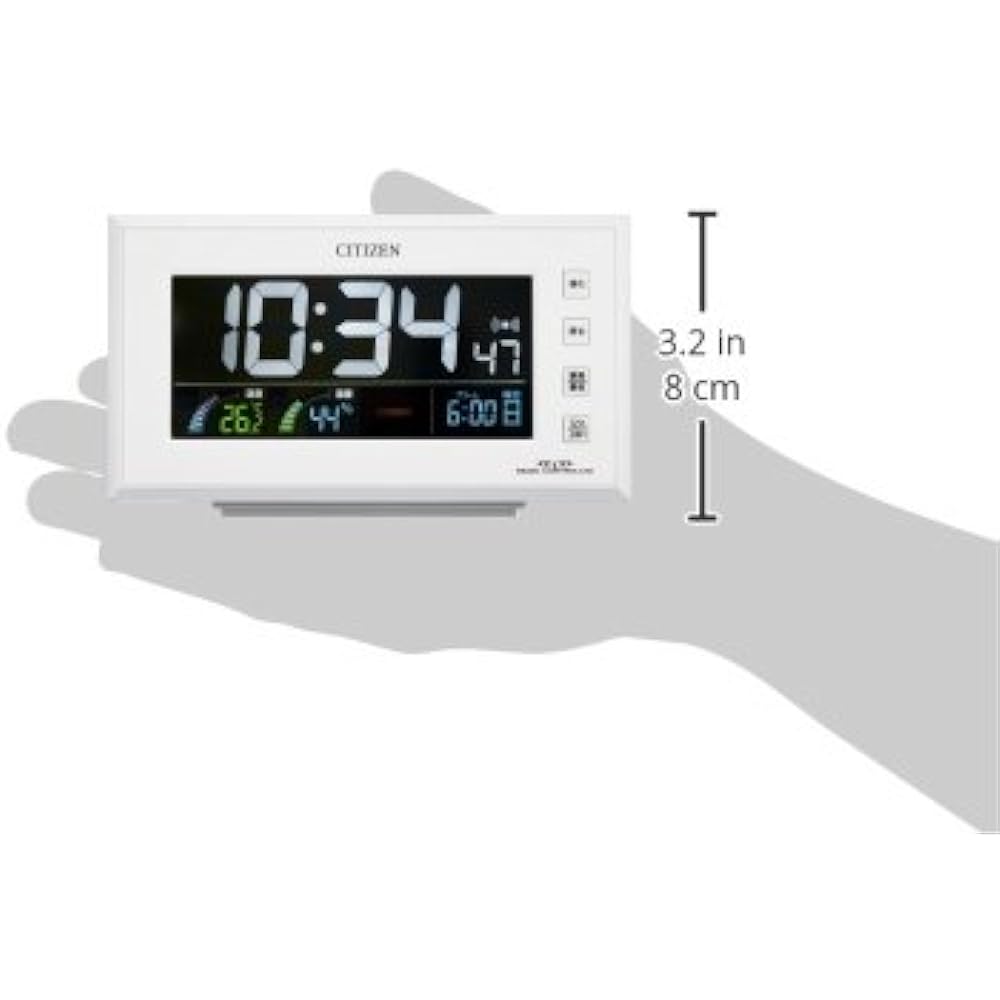 Citizen Radio Alarm Clock Digital Paldigit Neon Color LCD White CITIZEN 8RZ121-003
